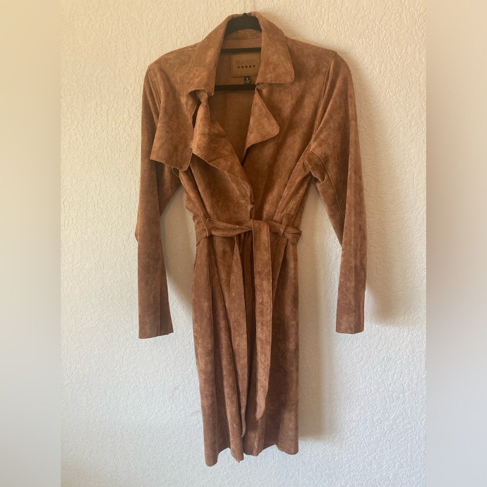 Blank NYC faux suede trench coat size small